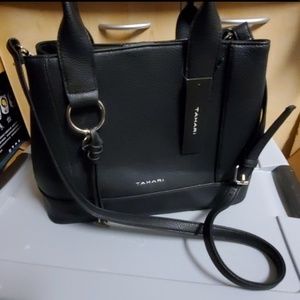 NWT Tahari black leather bag